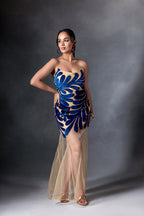 Zaffre Patch Bodycon Gown