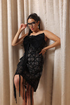 Jade Bow Fitted Dress - Sila Atelier