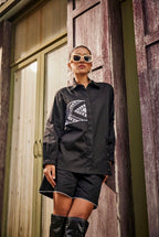 Black Triangle Geometric Embroidered Shirt / Co-ord Set - Puja Agarwal