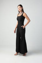 AZZURRA MULTI COLOR SWAROVSKI CRYSTAL SLEEVELESS BODYSUIT AND PANT CO-ORD SET