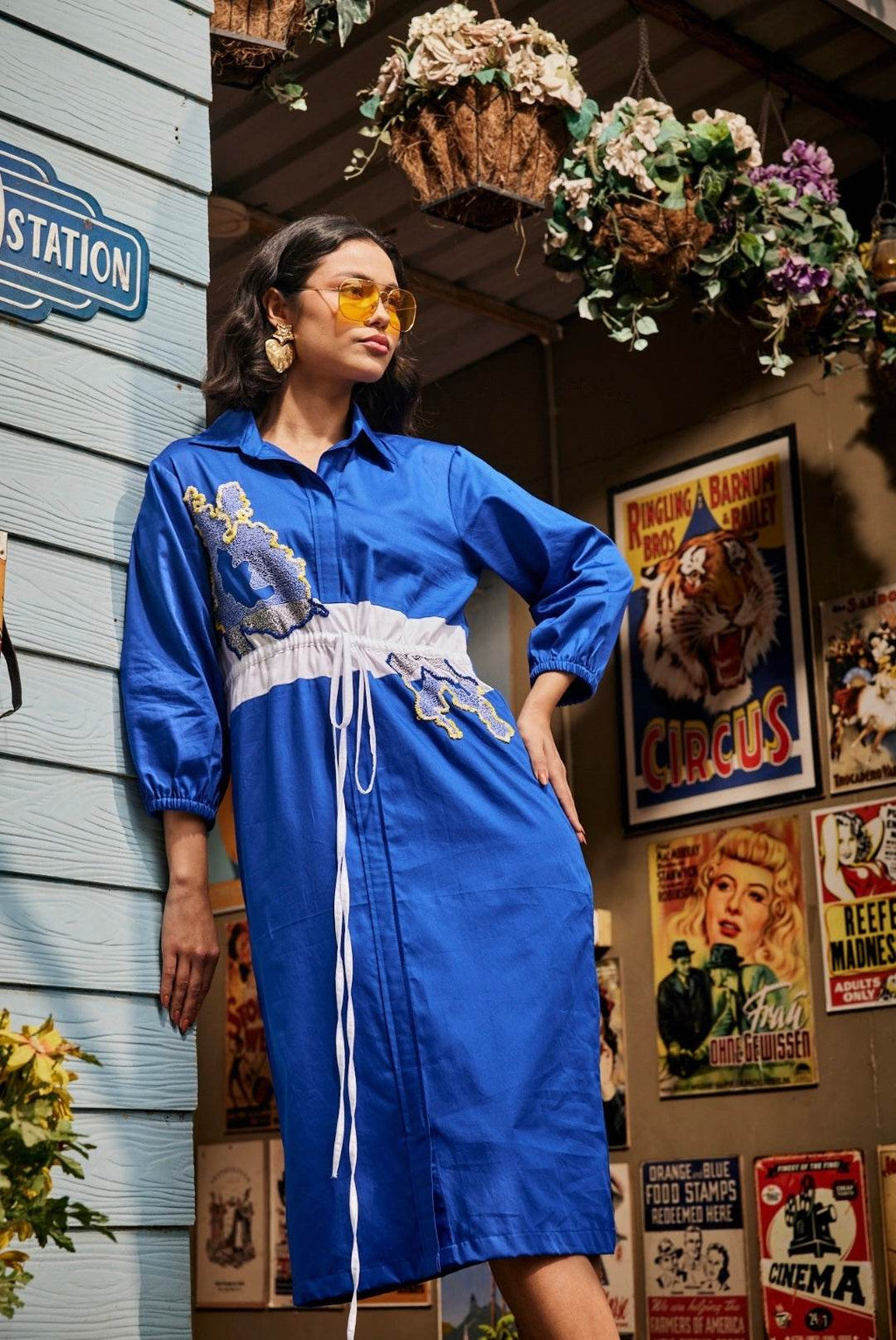 Wild Blue Shirt Dress - Puja Agarwal
