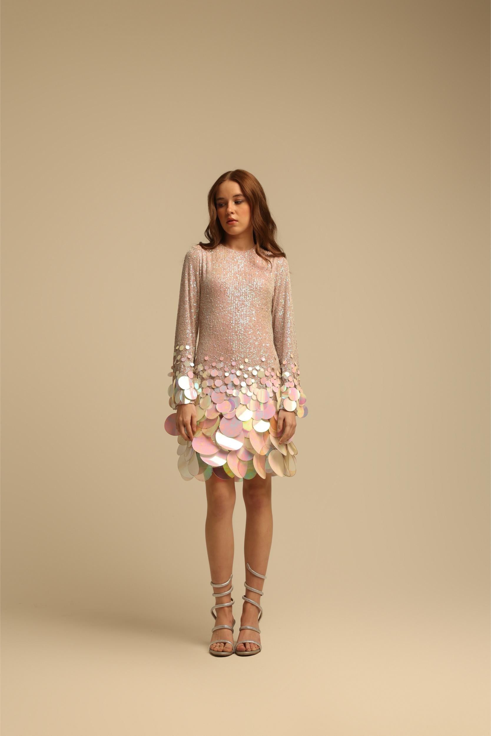 JULIE PINK SEQUIN DRESS