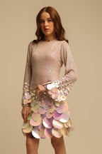 JULIE PINK SEQUIN DRESS - Fllaë