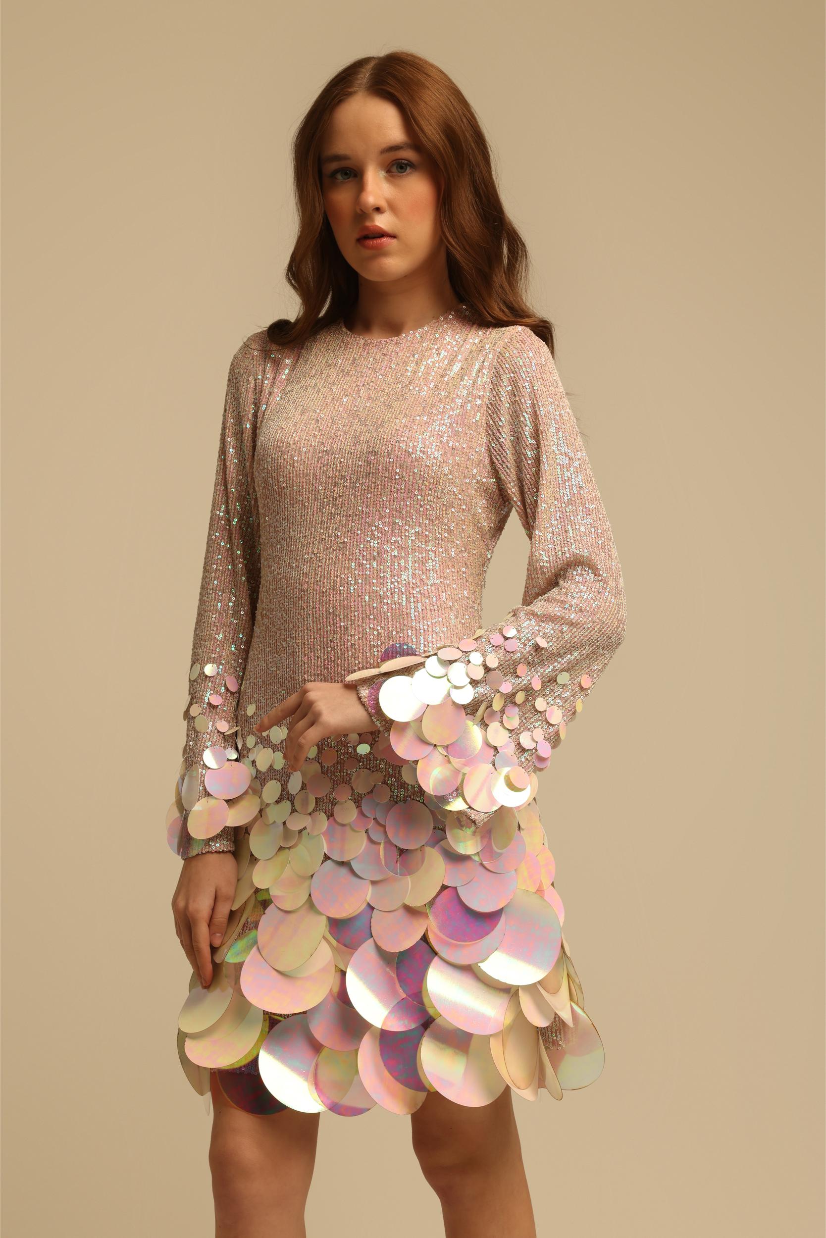 JULIE PINK SEQUIN DRESS - Fllaë