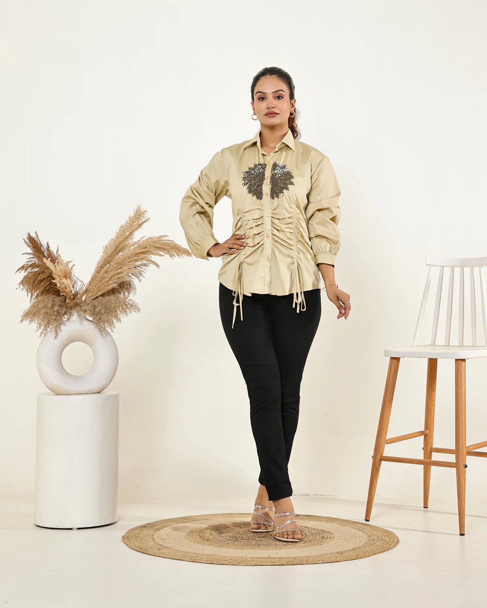 Drawstring Drape Shirt