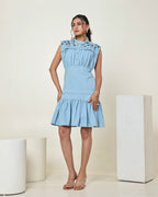 The light denim mini dress