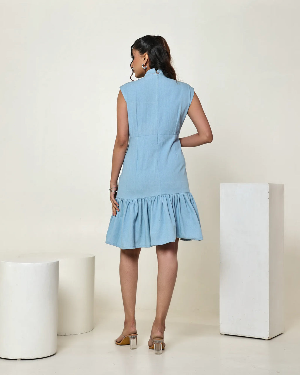 The light denim mini dress