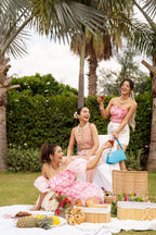 Peach Halter Neck Waistcoat and Pants Set