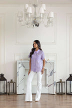 Misty Lilac French Lace Top