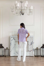 Misty Lilac French Lace Top