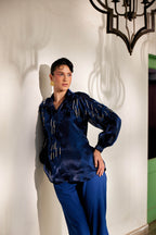 Fringe Finesse in Blue - Puja Agarwal
