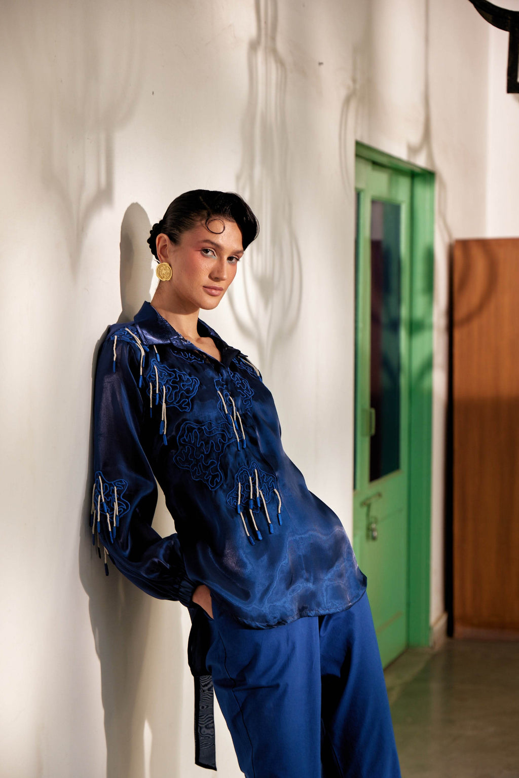 Fringe Finesse in Blue - Puja Agarwal