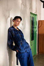 Fringe Finesse in Blue - Puja Agarwal