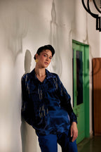 Fringe Finesse in Blue - Puja Agarwal