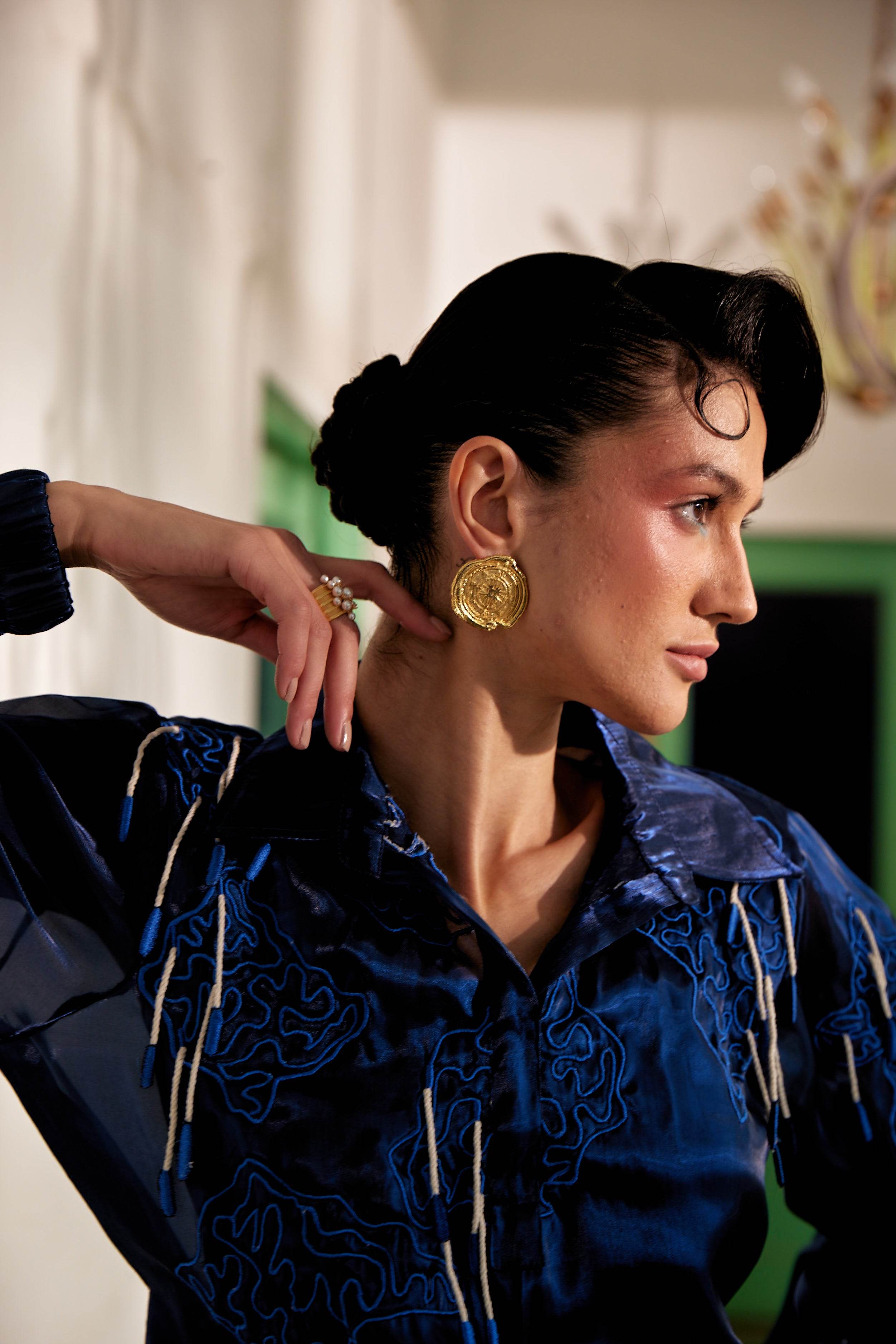 Fringe Finesse in Blue - Puja Agarwal