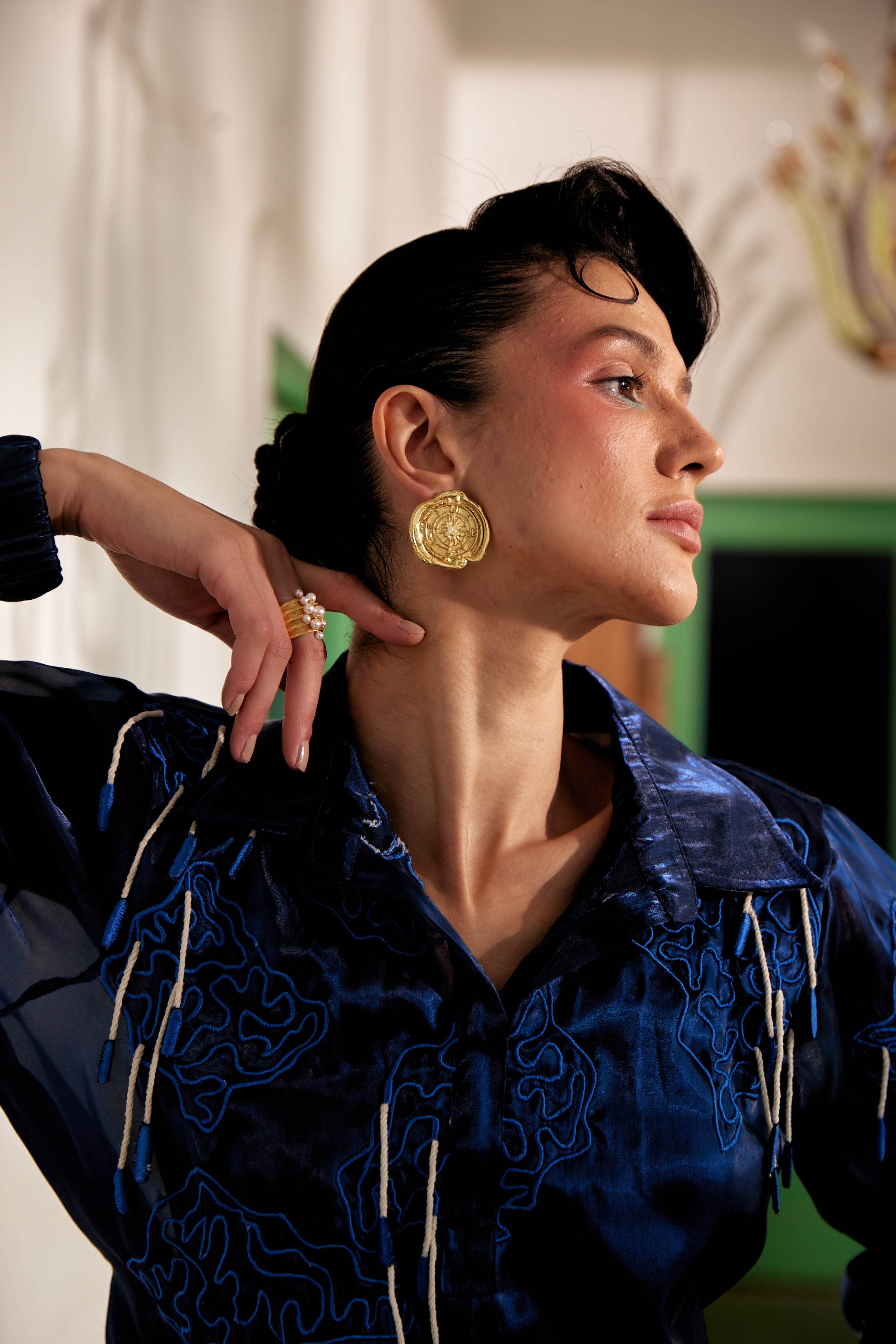 Fringe Finesse in Blue - Puja Agarwal