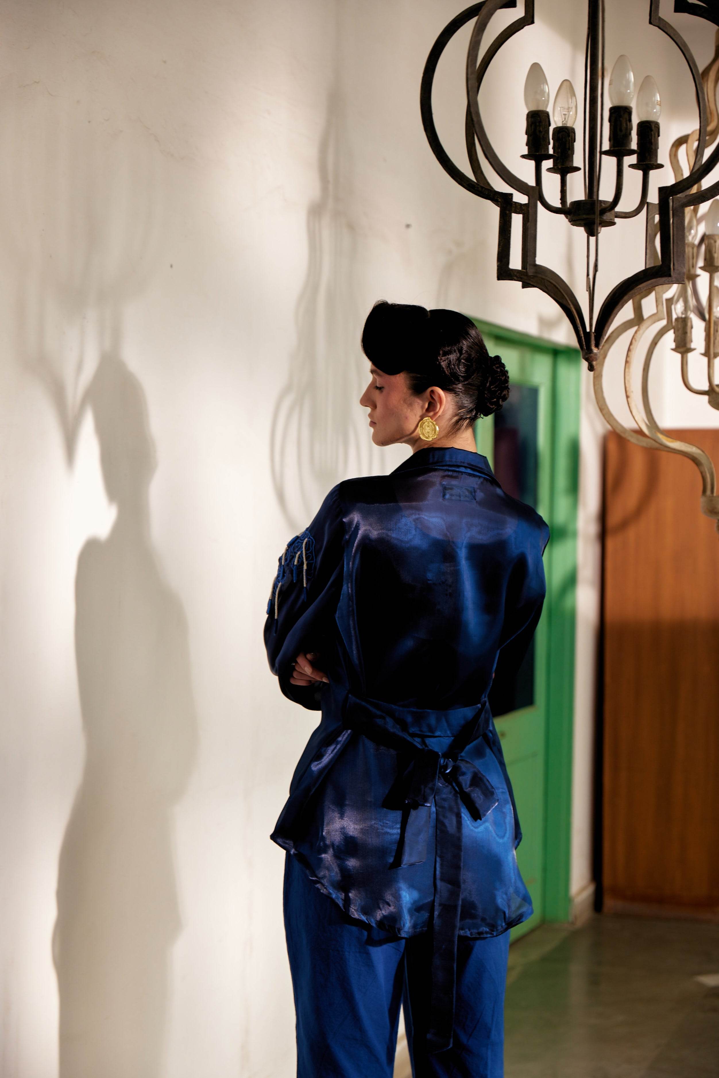 Fringe Finesse in Blue - Puja Agarwal