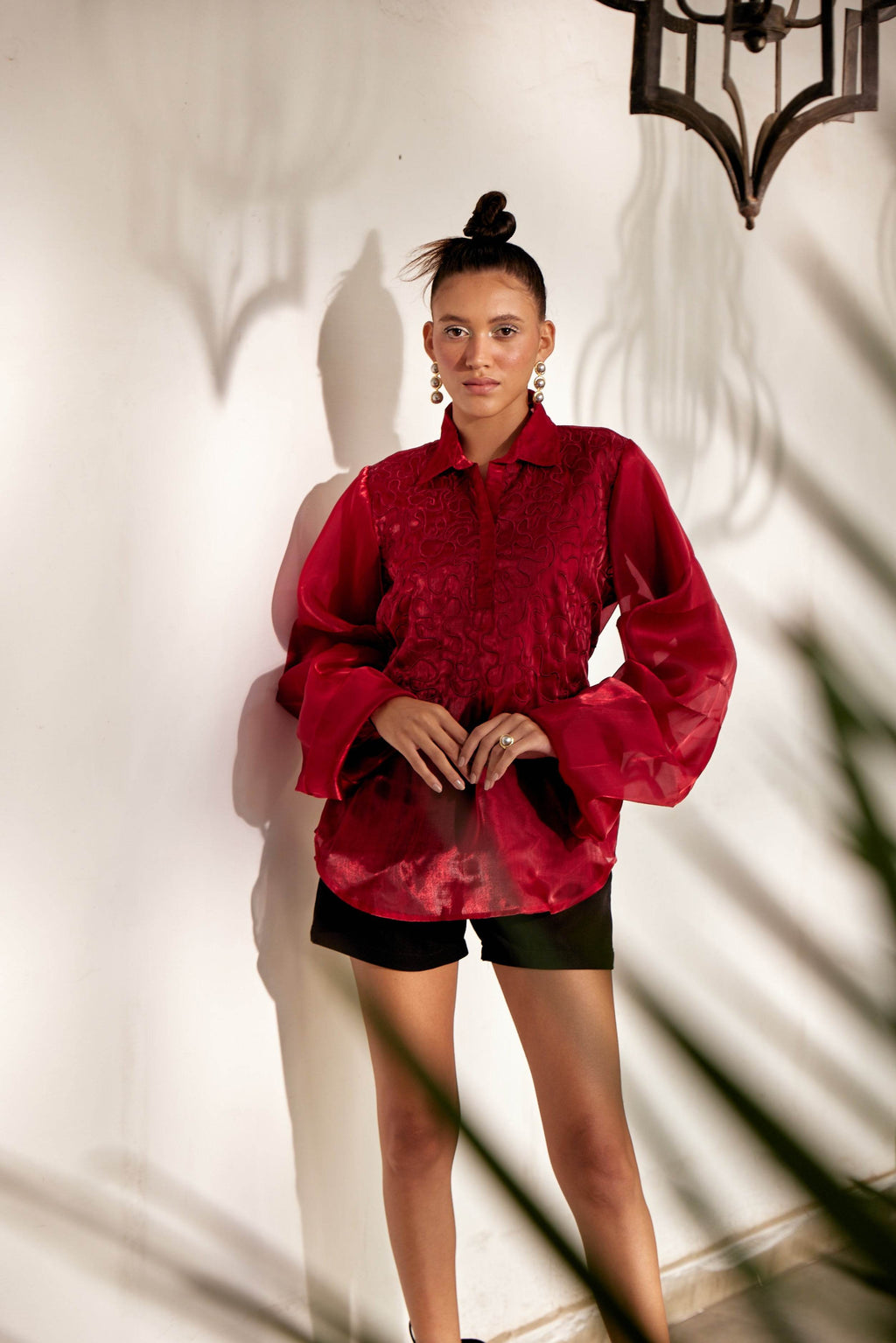 Fringe Finesse in Maroon - Puja Agarwal