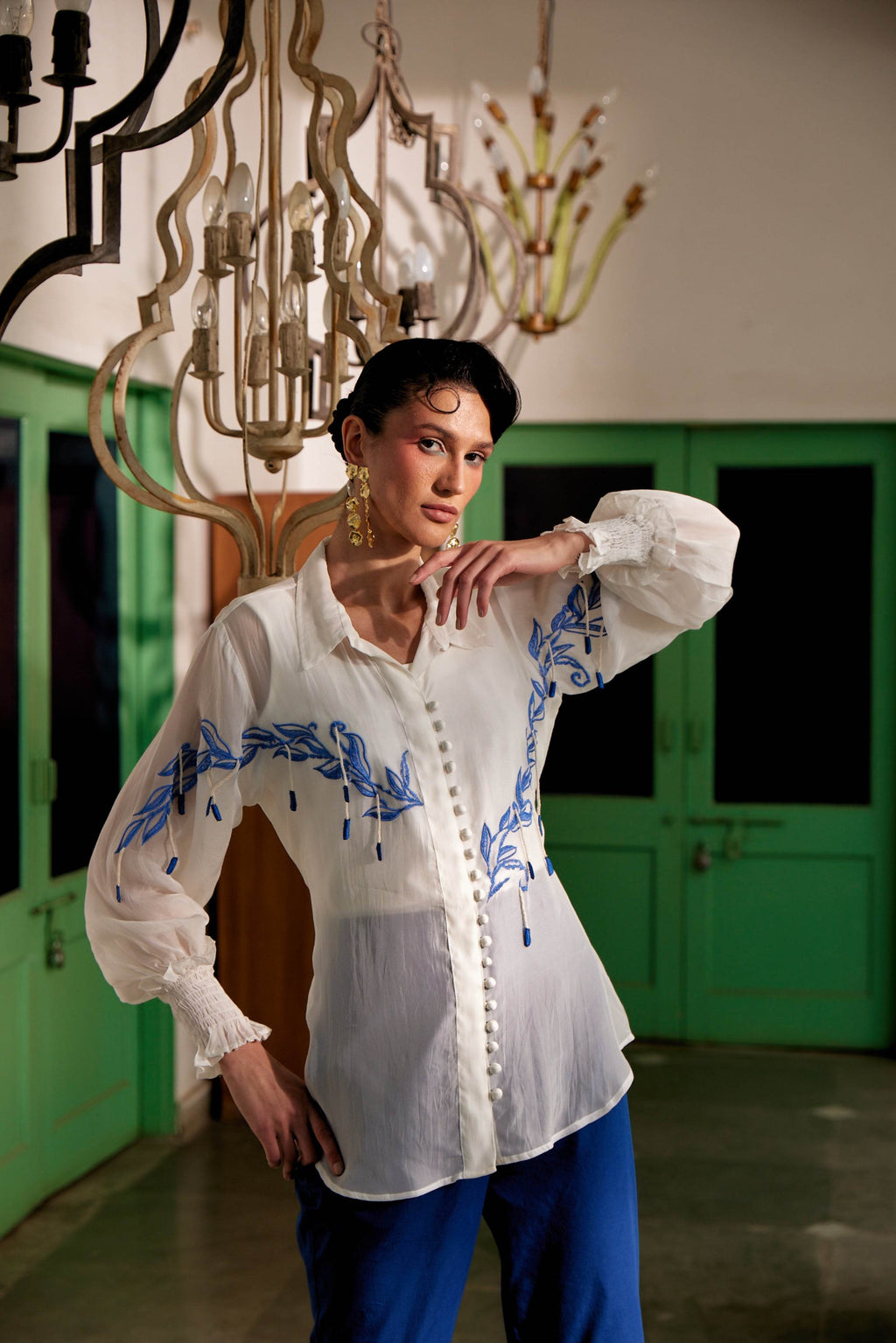 Fringe Finesse in White - Puja Agarwal