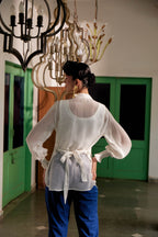 Fringe Finesse in White - Puja Agarwal
