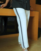 Noir Petal Black Shirt & Ivory White Pant Co-ord Set