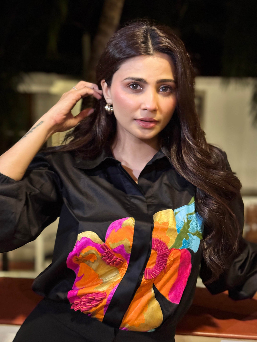 Black Vineyard Shirt - Celeb Pick - Puja Agarwal