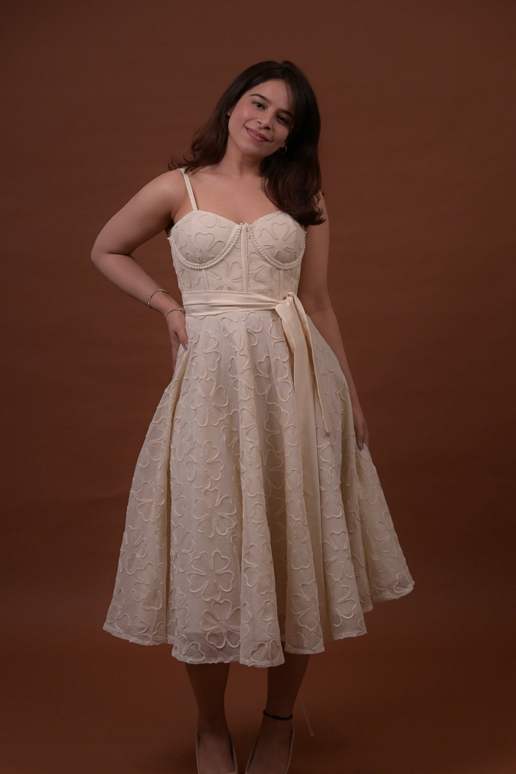 White Petal Corset Dress