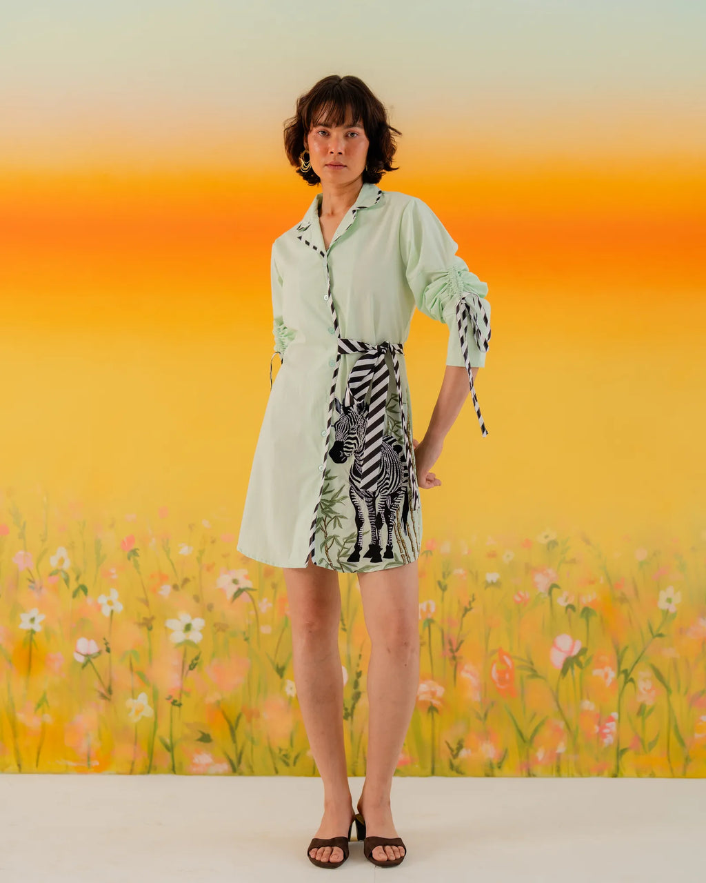 Green zebra dress