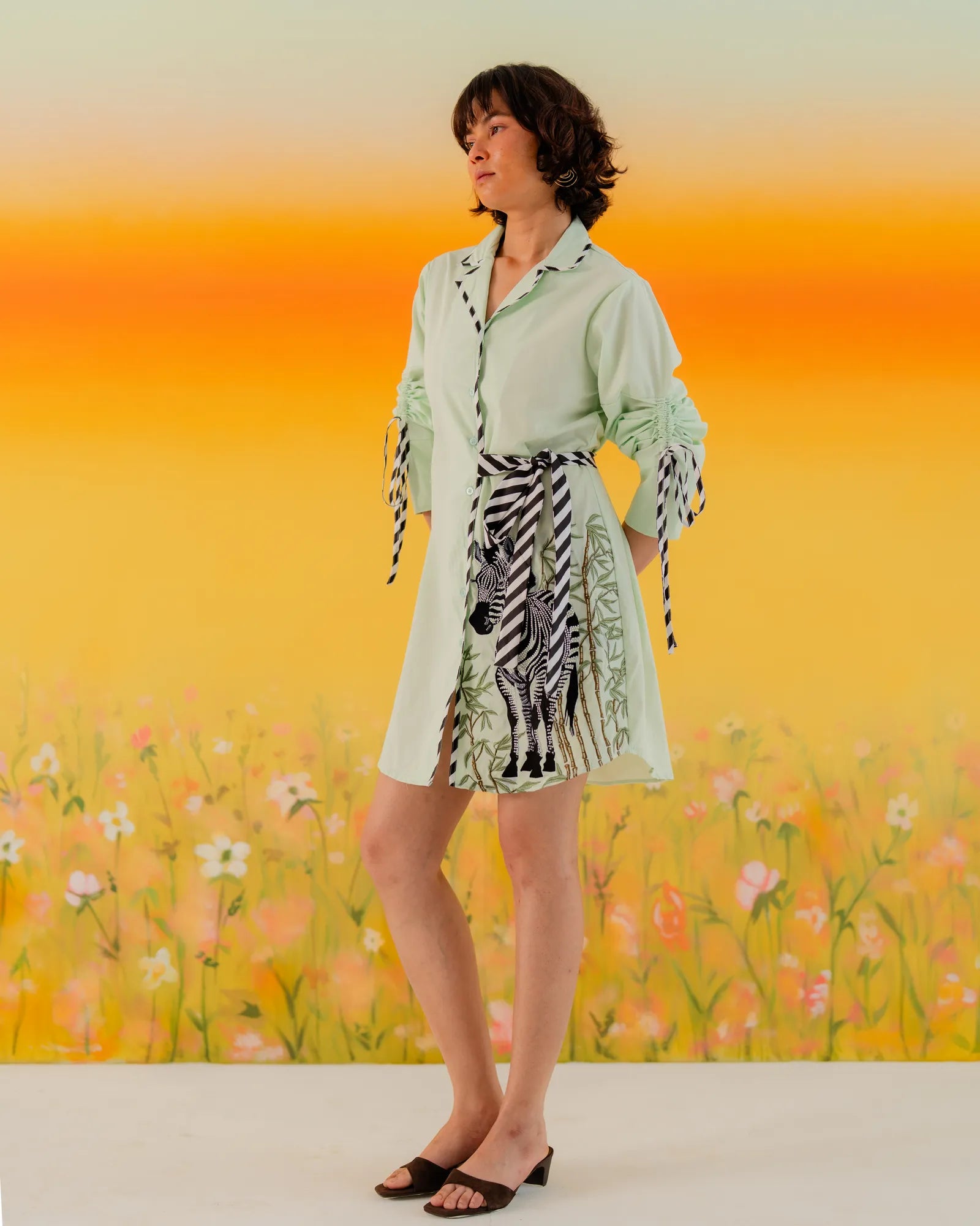 Green zebra dress