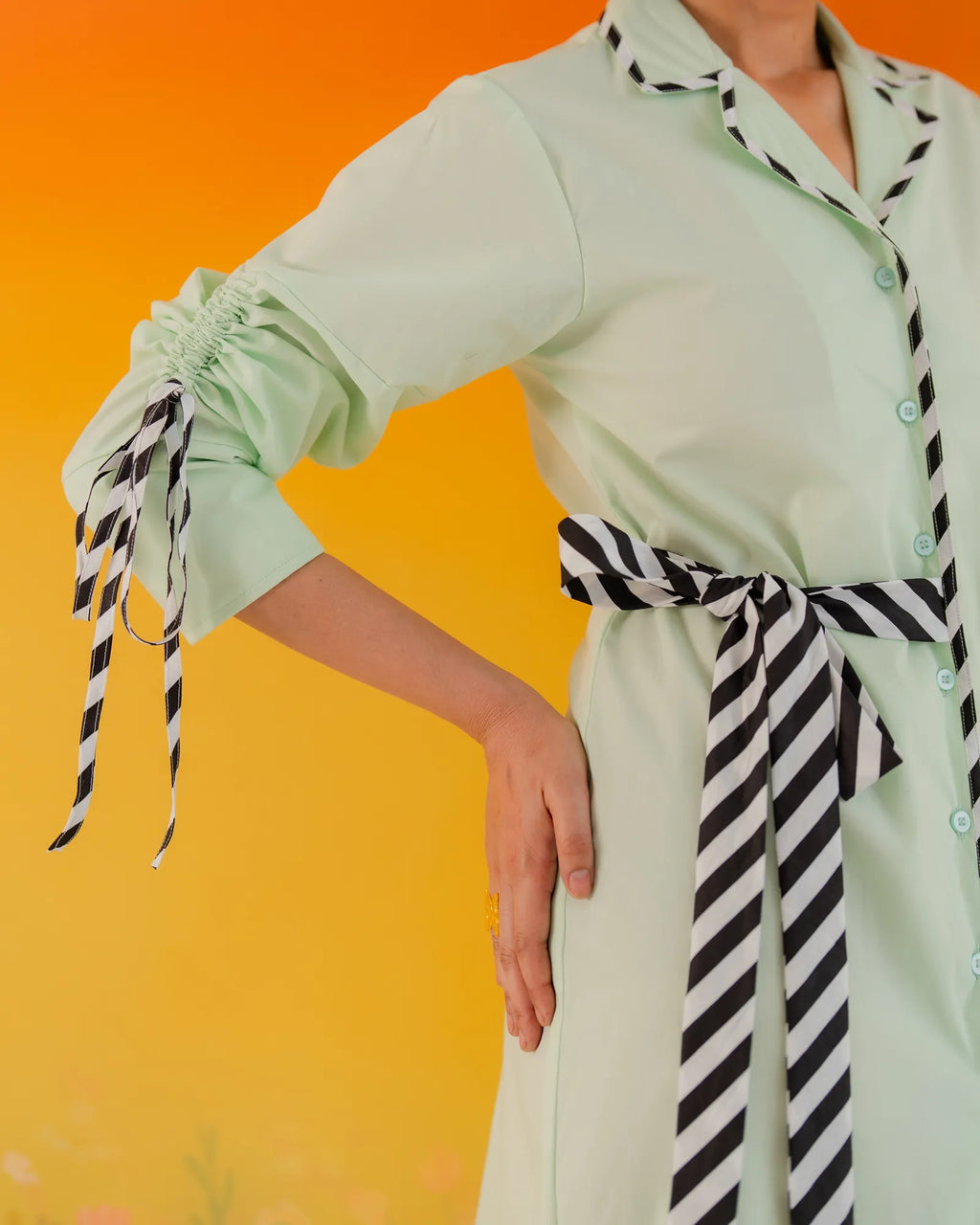Green zebra dress