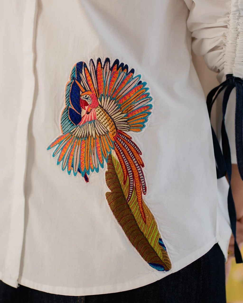 White parrot shirt