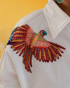 White parrot shirt