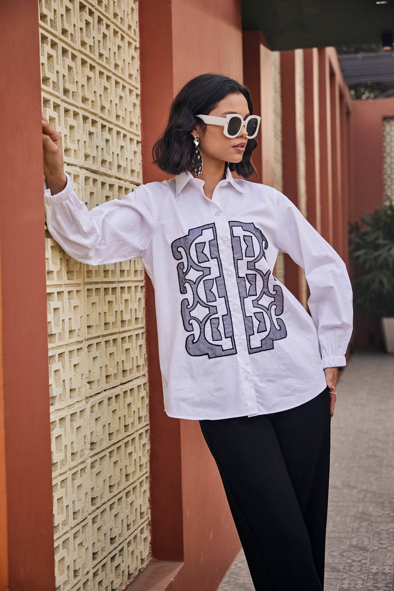The Cairo Monogram Shirt / Co-ord Set - Puja Agarwal