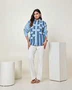 THE DARK AND LIGHT COLOR BLOCK ABSTRACT SHIRT