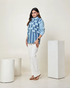 THE DARK AND LIGHT COLOR BLOCK ABSTRACT SHIRT