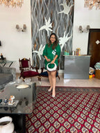 Emerald Bloom Green Shirt/Co-ord Set - Puja Agarwal