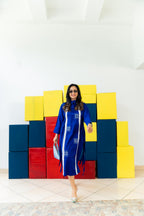 Electric Indigo Blue Grid Dress