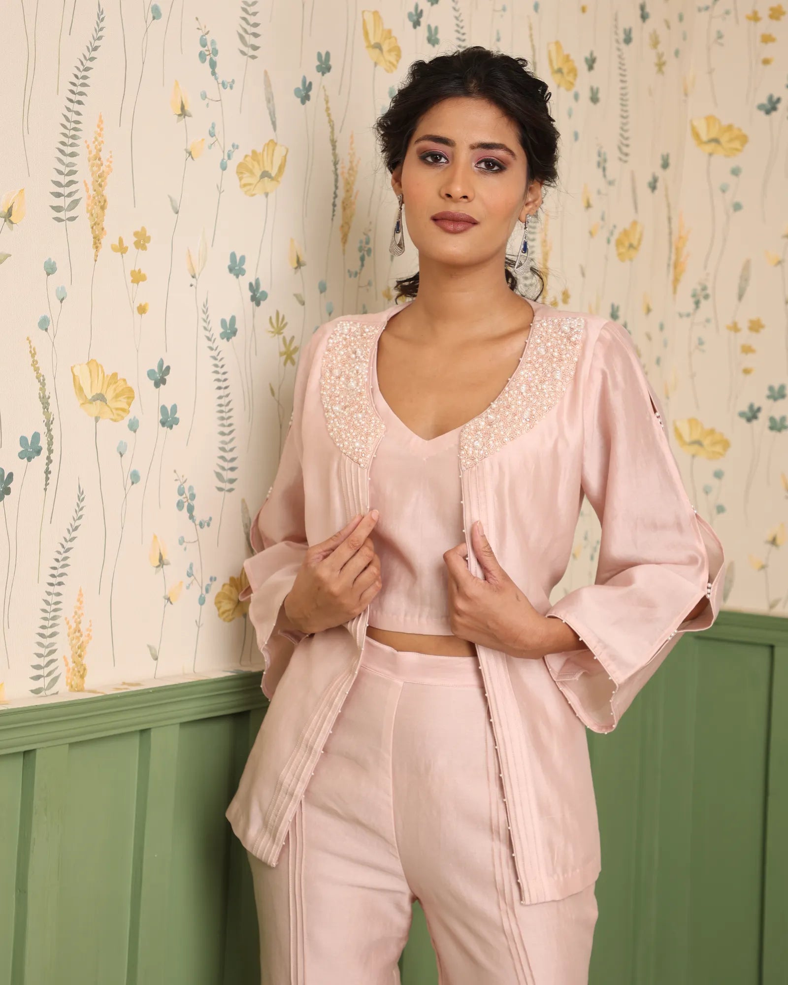Pearl Embroidered Fusion Set