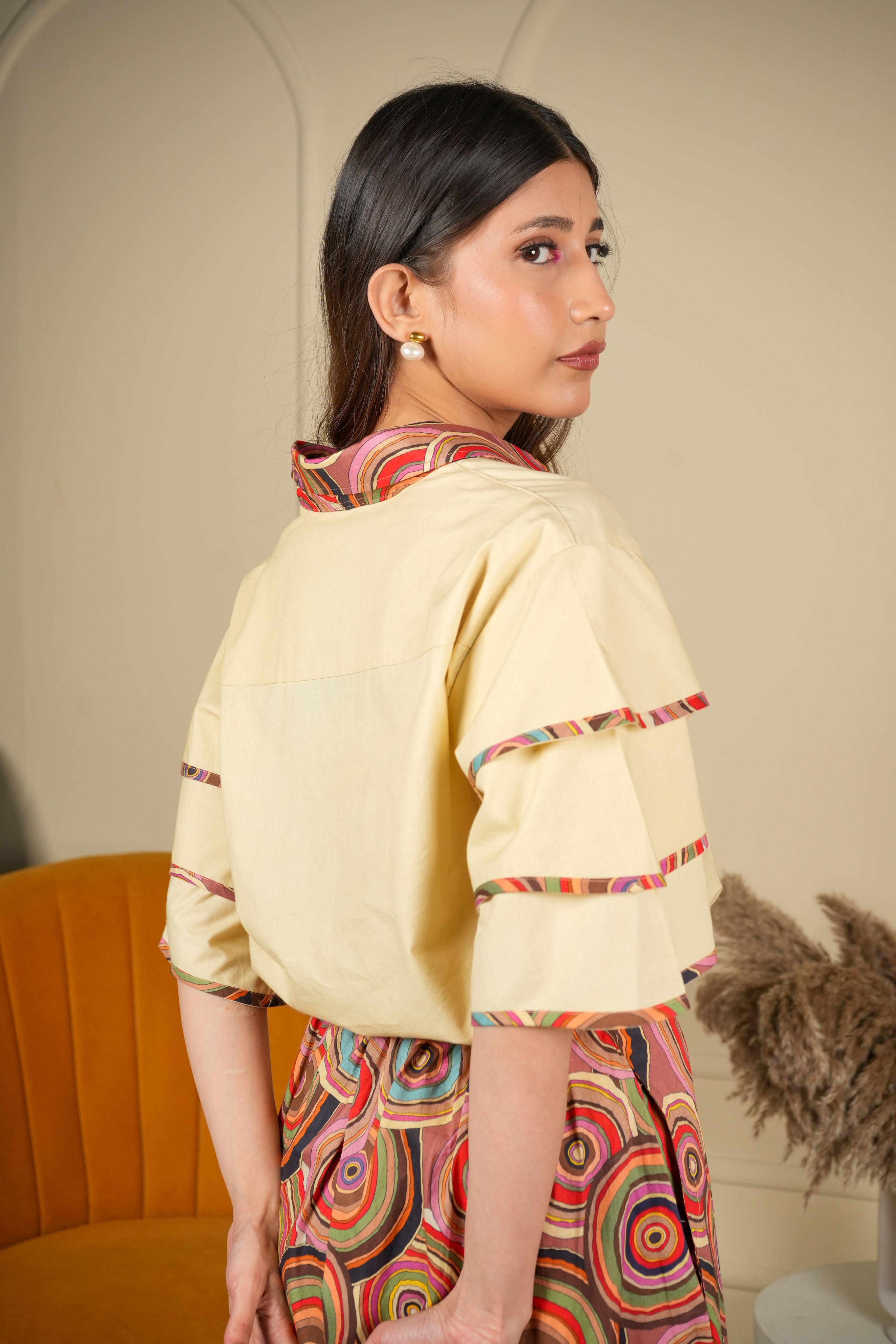 Circle Theory Ruffle Sleeve Shirt with Pants