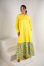 Mystic Bloom Layered Shirt Dress Long - Kasshish