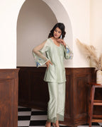 Green ocean embroidery Cord-Set