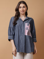 Denim Embroidered Shirt
