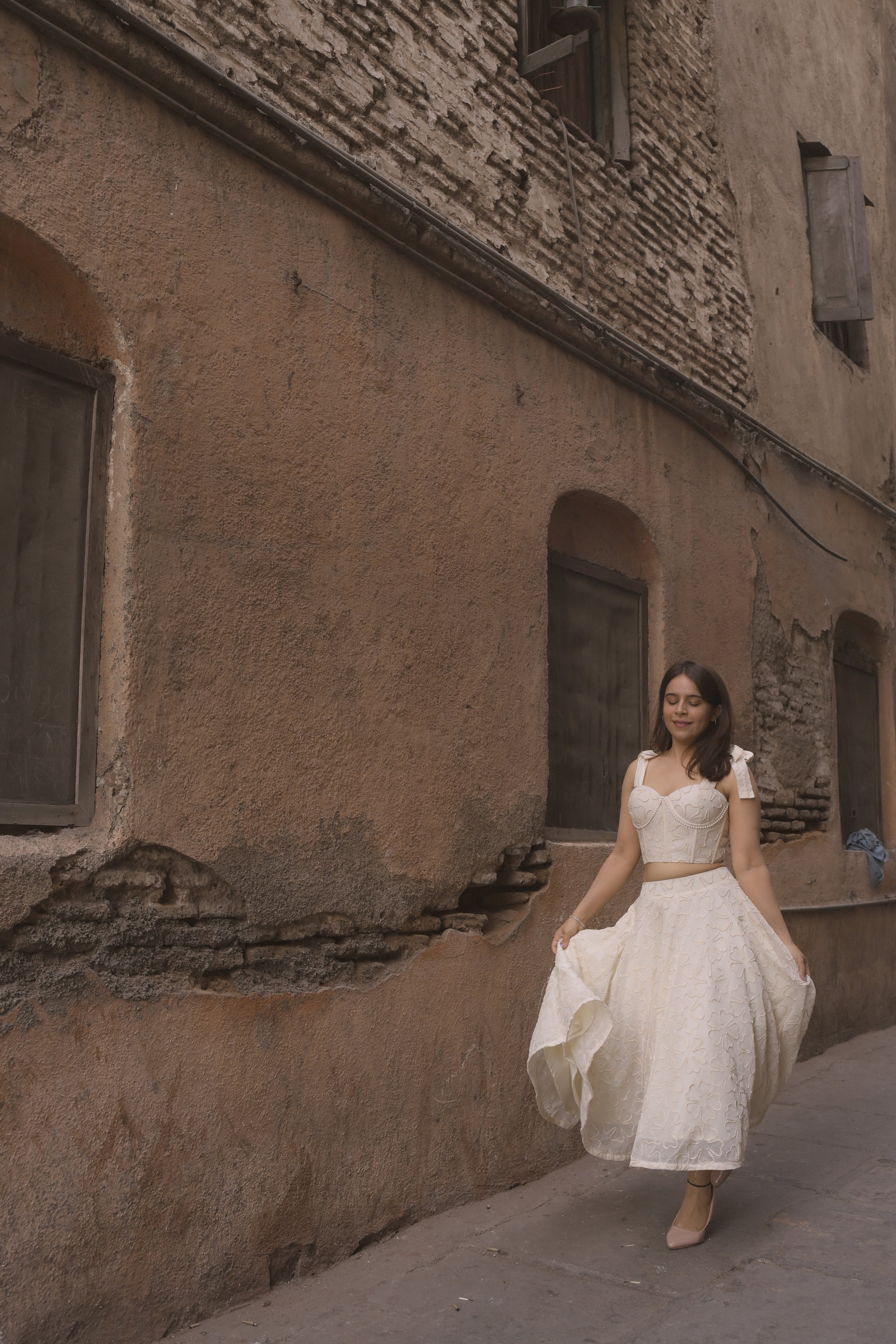 White Petal Long Skirt