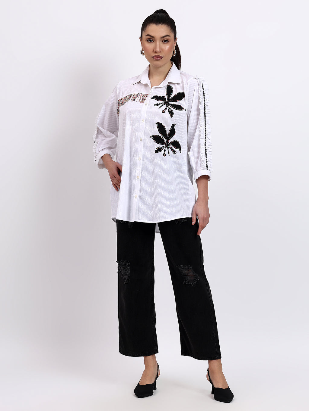 White seer sukar laser shirt