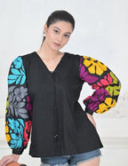 Black Embroidered Top - Urban Ease