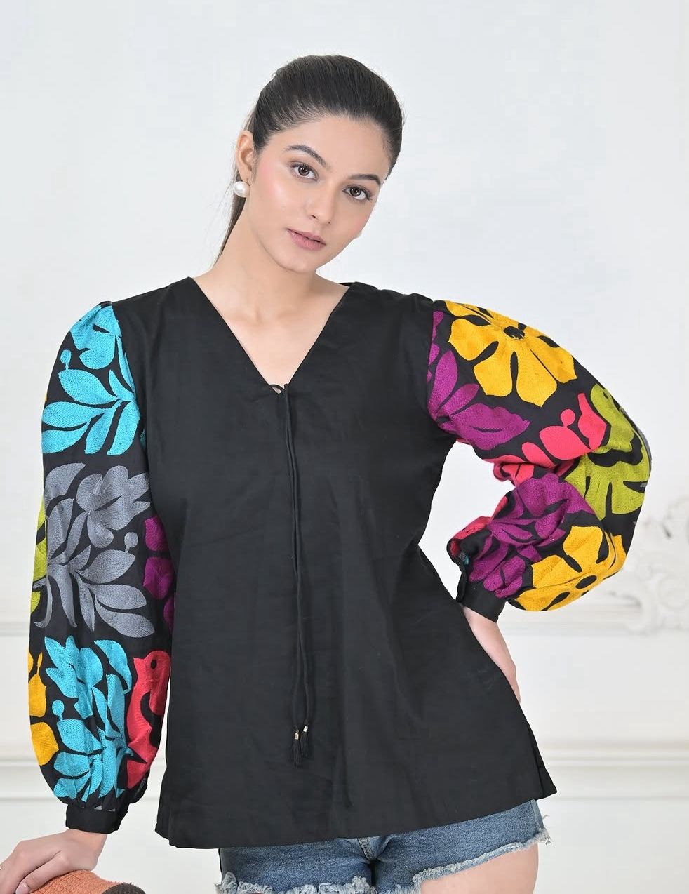 Black Embroidered Top - Urban Ease