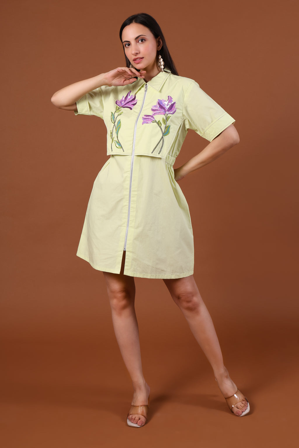 Golden Cotton Yellow Dress Skirt