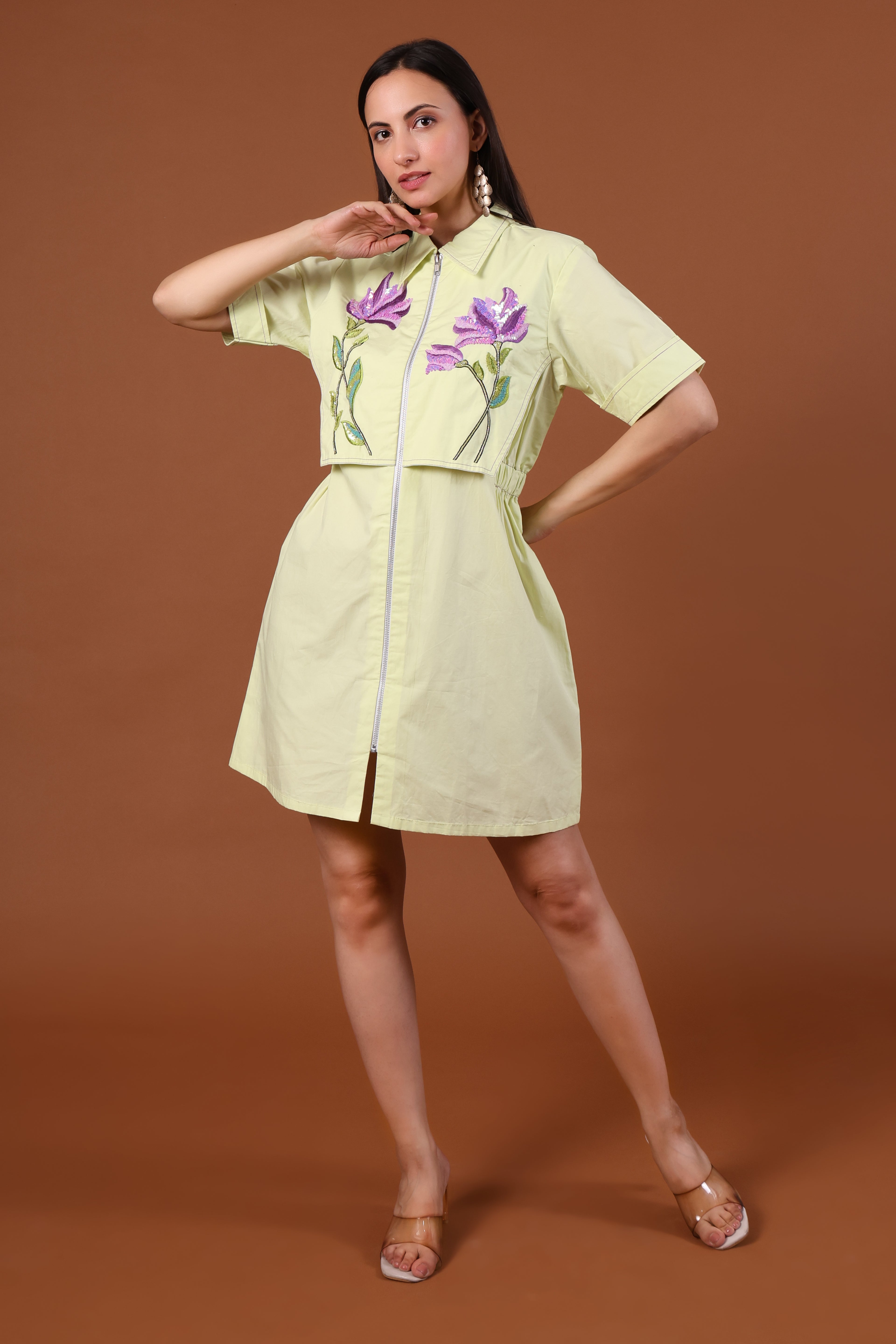 Golden Cotton Yellow Dress Skirt