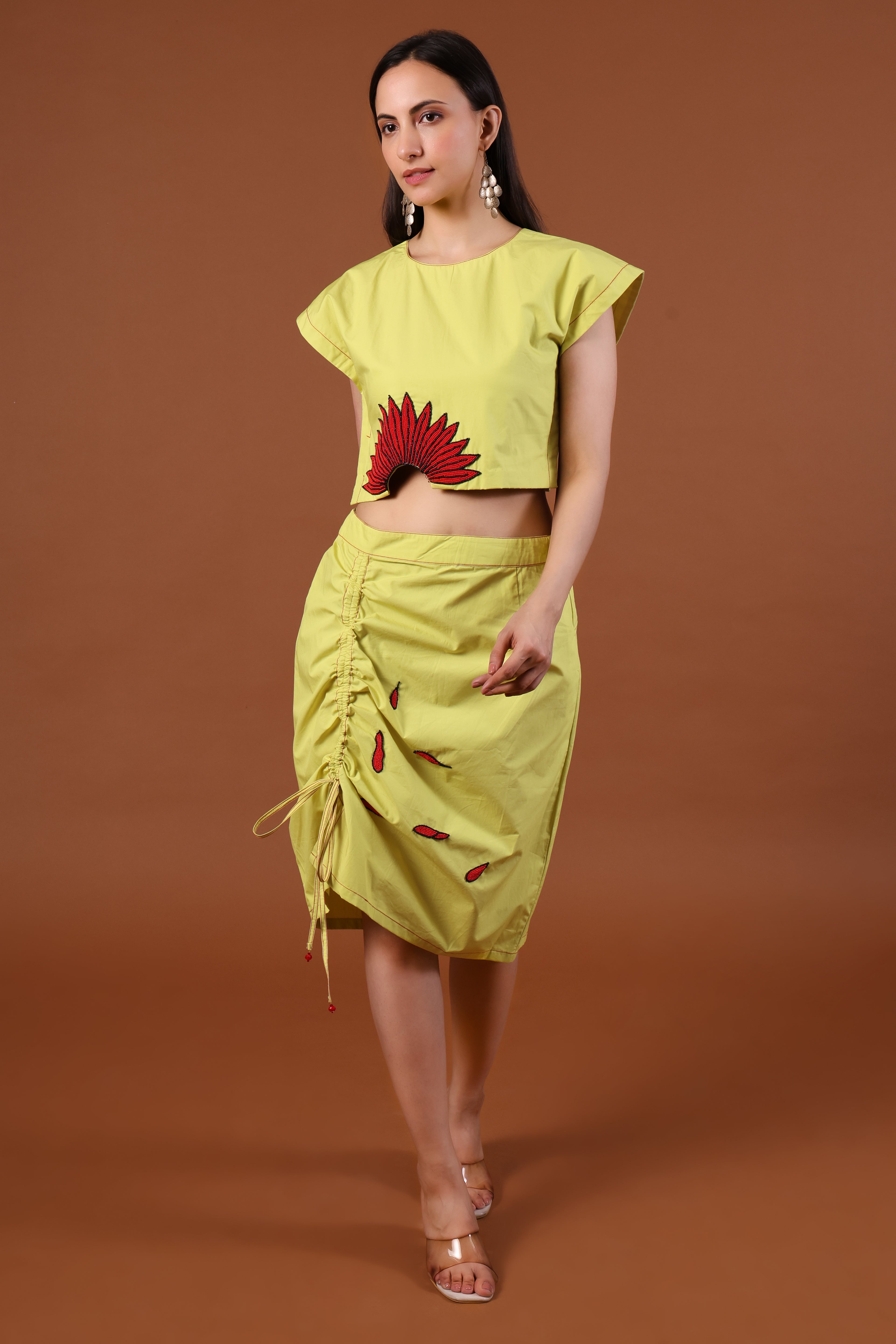 Bright Cotton Yellow Dress Skirt