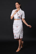 Pearl Cotton White Skirt